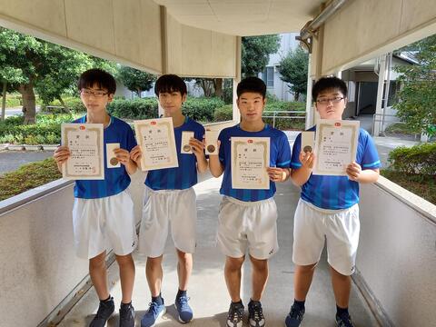 新人戦日南地区 男子準優勝(バド中学単)