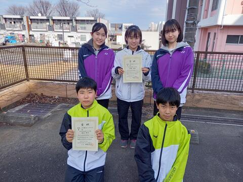 多摩市学年別大会　優勝（女子単）