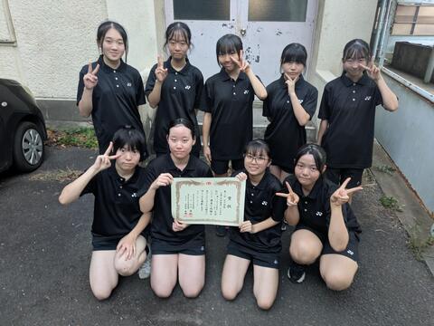 中体連日南地区新人大会入賞(中学バド女子)